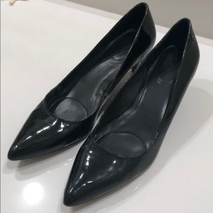 Black Calvin Klein Kitten Heels. Patent Leather.